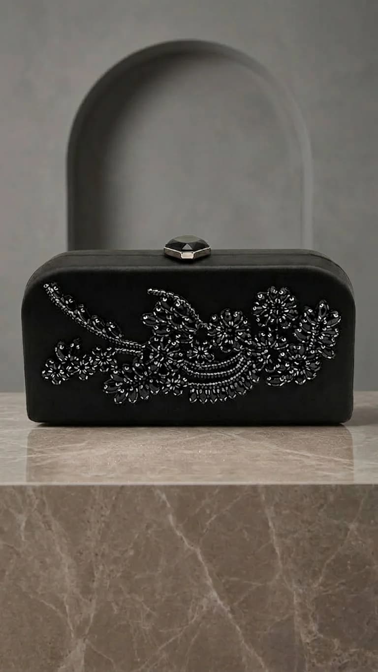 Bolsa Negro floral en color negro