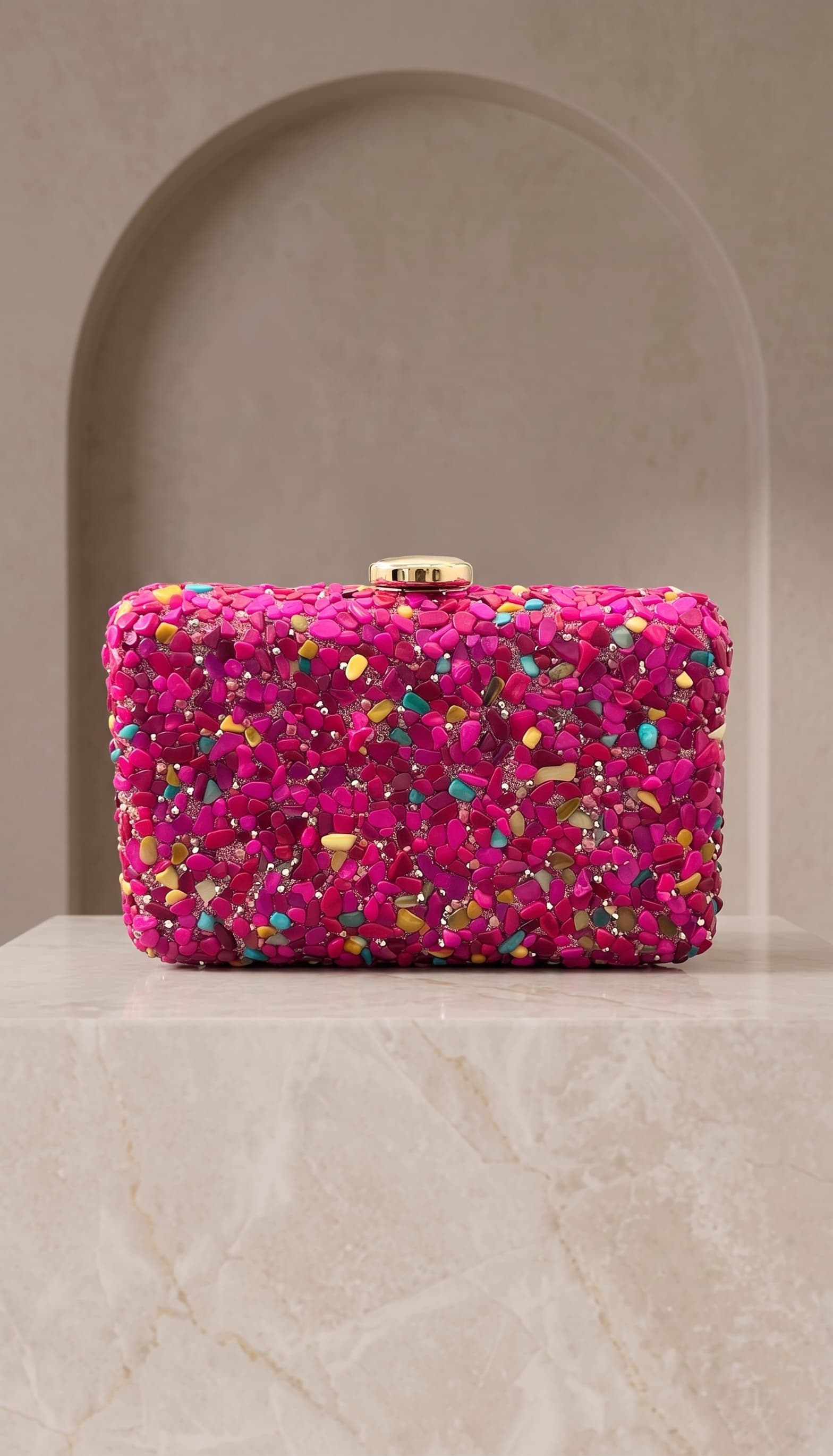 Bolsa Clutch magenta en color rosa