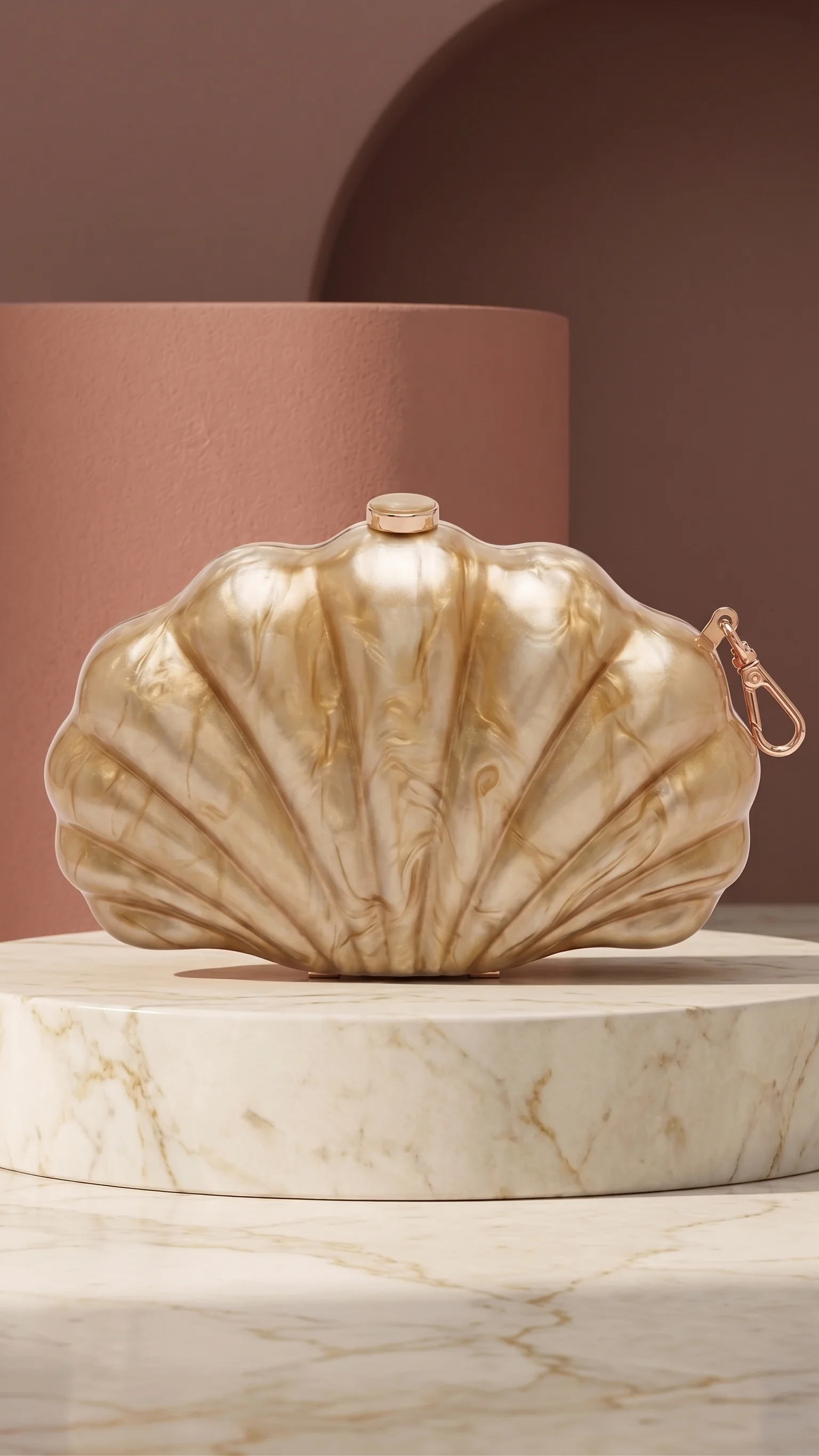 Bolsa Concha champagne en color champagne