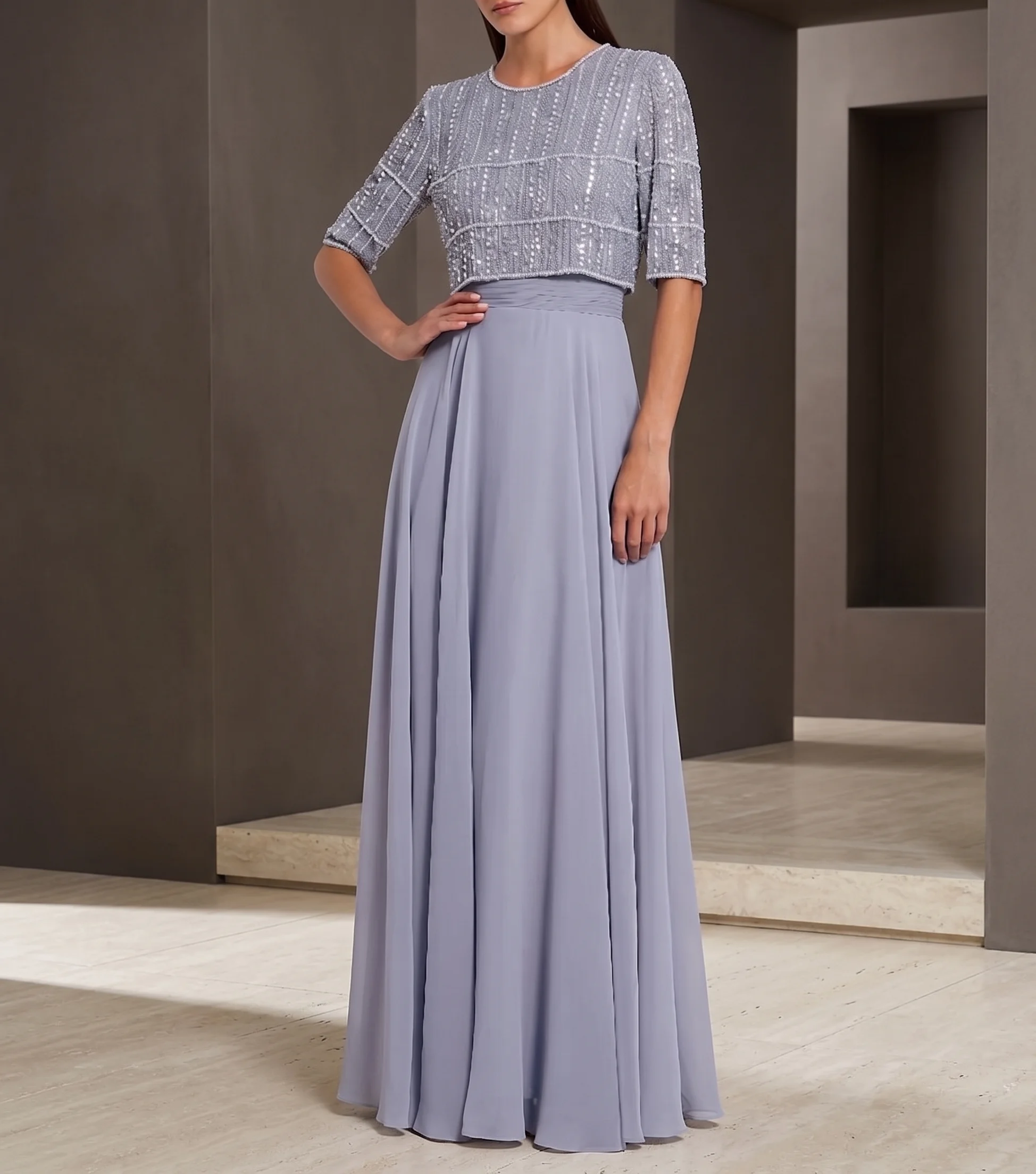 Vestido Lila grisáceo en color gris