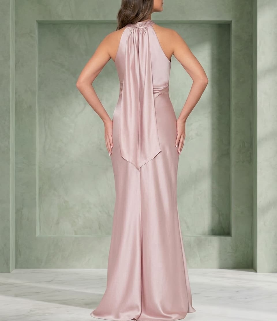 Vestido Oro rosa en color rosa (espalda)