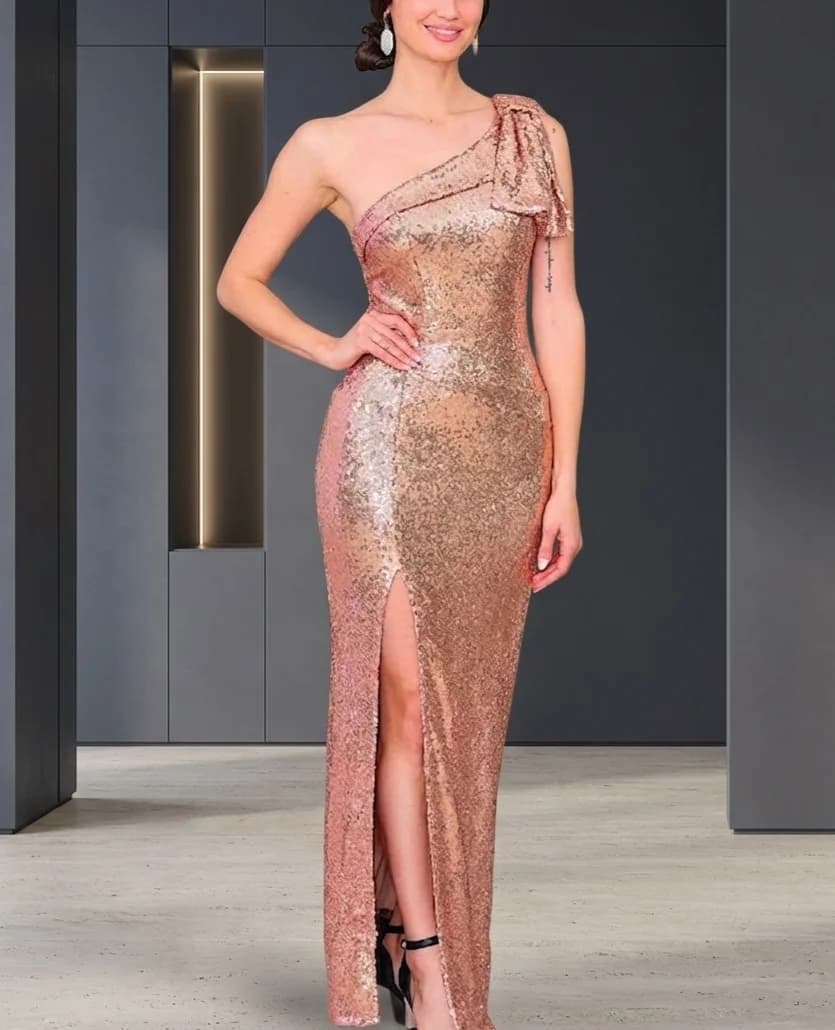 Vestido Cobre rosado en color café