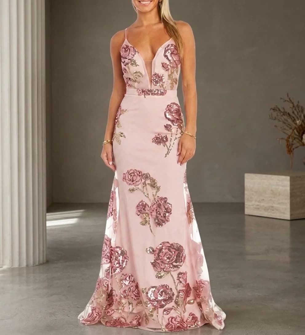 Vestido Rosa pastel en color rosa