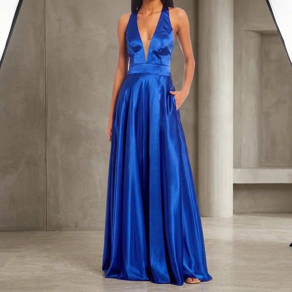 Vestido Azul zafiro en color azul