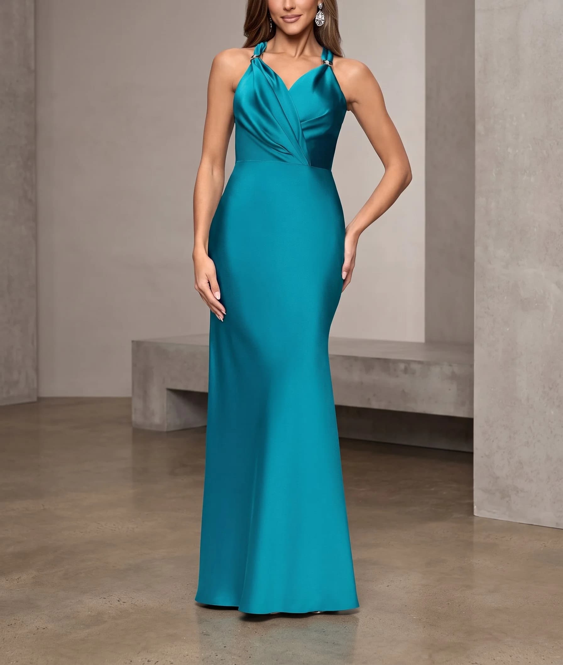 Vestido Verde azulado en color azul