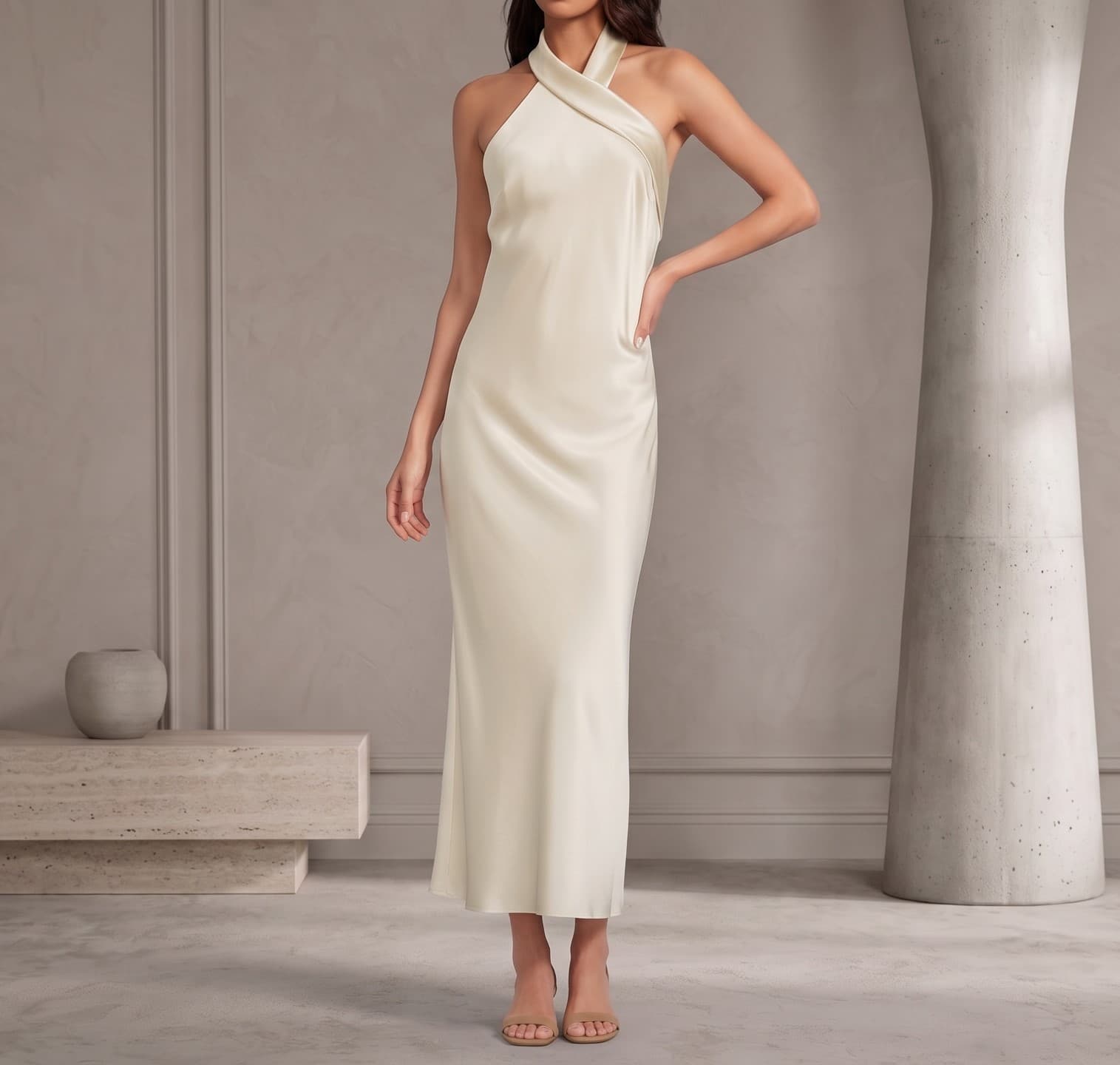 Vestido Marfil en color blanco