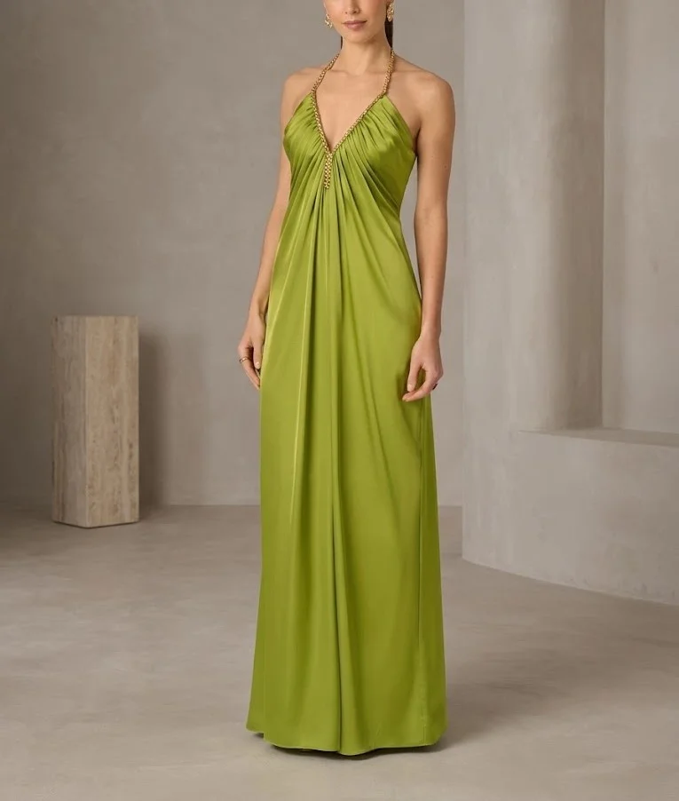 Vestido Verde lima en color verde