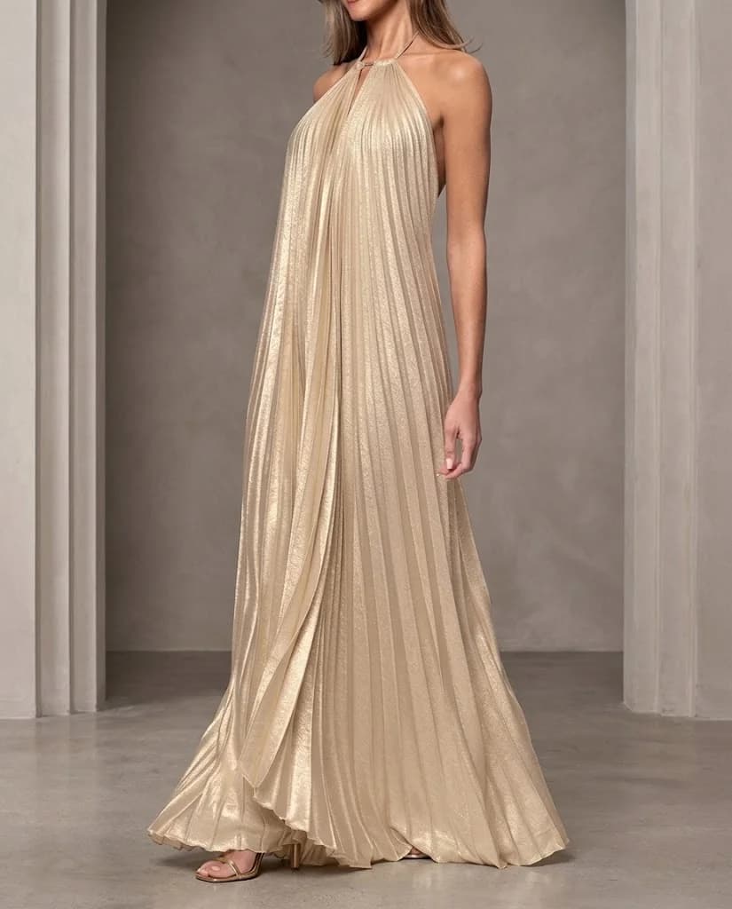 Vestido Champagne oro en color café